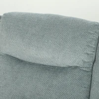 HOMCOM Sillón Relax Reclinable Eléctrico de Lino con Asiento con Muelles Reposapiés Mando USB y 2 Bolsillos Laterales Verde(m-13)