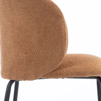 HOMCOM Lote de 2 Sillas de Comedor Tapizadas en Chenilla, Respaldo Envolvente, Carga 120 kg, 57 x 58 x 77 cm, Naranja(m-8)