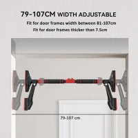 SPORTNOW Pull up Bar Doorway 79-107cm, No Screw Chin up Bar 225kg Capacity, with Level Gauge, Triangle Support, for Home Workout(m-4)