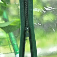 Outsunny Serre de jardin avec étagères 3 niveaux, serre de balcon, châssis en acier, porte zippée enroulable, pour légumes plantes fleurs, intérieur et extérieur, 143x143x195cm, transparent(m-8)