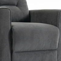 HOMCOM Elektrische relaxstoel met opsta-hulp, massage en warmte, chenille fauteuil met pocketveren, donkergrijs(m-10)