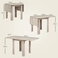 HOMCOM Four-Seater Drop Leaf Dining Table - Wood Effect(m-3)