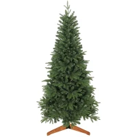 HOMCOM Sapin de Noël Artificiel 180 cm, Arbre de Noël, 1162 Branches Articulées en PE et PVC Ignifuge, Support en Bois Pliable(m-17)