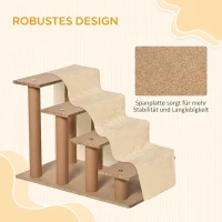PawHut Pet Steps 4 Steps Beige 60 x 35 x 44 cm(m-6)