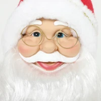 HOMCOM Père Noël Animé Grandeur Nature 120 cm, Décoration Musicale Chantante à Tête Mobile, Activation Sonore, Tactile, Rouge(m-11)