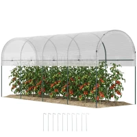 Outsunny Serre de jardin serre à tomates 4 x 1,20 x 1,70 m 5 arceaux en acier - bâche en PE(m-10)
