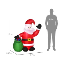 HOMCOM Inflatable Blow up Christmas Santa Claus 120cm LED(m-3)