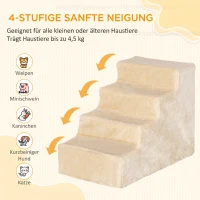 PawHut Pet Steps 4 Steps Beige 60 x 35 x 44 cm(m-4)