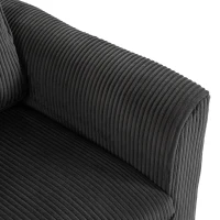 HOMCOM Sillón de salón en terciopelo acanalado, sofá 1 plaza acolchado, asiento amplio, cojín con muelles, 83x74x87cm, Gris oscuro(m-7)