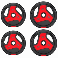 SPORTNOW Dischi Pesi Palestra, Set 4 Pezzi, 25kg, Foro 2.5cm, Nero(m-1)