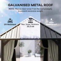 Outsunny 3 x 3(m) Hardtop Gazebo with Galvanised Steel Roof and Water Gutter, Waterproof Permanent Pavilion Garden Gazebo with Netting and Curtains for Patio, Deck, Black(m-4)