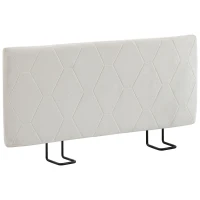 HOMCOM Kopfteil für Bett 160 cm mit Höhenverstellung, Chenille, Rauten-Design und Metallgestell, Weiß(m-8)