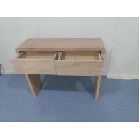 HOMCOM Konsolentisch mit 2 Schubladen, kugelgelagerten Schienen und abgerundeten Ecken, 100 cm, Natur(m-11)