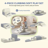 AIYAPLAY Soft Play Set, 4 PCS Climbing Blocks for Toddlers Indoor, PU Leather Baby Soft Play Equipment(m-4)