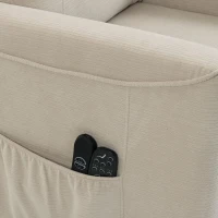 HOMCOM Relaxstoel met elektrische opstahulp, massage en warmte, chenille fauteuil met pocketvering, greige(m-11)