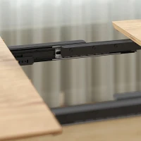 HOMCOM Uitschuifbare eettafel 120-160 x 80 cm voor 4-6 personen, landelijke stijl, eikenlook(m-11)