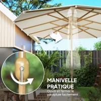 Outsunny Parasol de jardin double 455 x 265 cm rectangulaire, manivelle, poteau en acier, polyester 180g/m², abri soleil UPF30+(m-5)