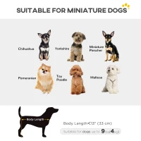 PawHut Poussette pour chien poussette petit chien pliable à 4 roues avec tige de poussée réglable 53 x 45 x 28 cm gris(m-8)