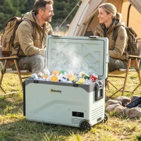 Outsunny 42.5L Compressor Car Fridge Freezer, Camping Refrigerator with App Control, 20℃-20℃(m-2)