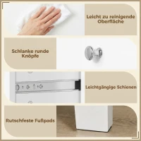 HOMCOM Ladekast met 5 lades, kast met soepel glijdende rails voor slaapkamer, 60 x 39,5 x 95,3 cm, wit(m-7)