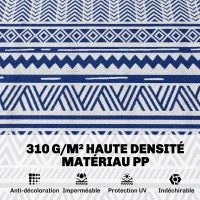 Outsunny Tapis extérieur Style Graphique - Tapis réversible 2 Motifs - dim. 2,74L x 1,82l m - PP Haute densité 310 g/m²(m-4)