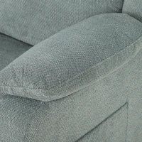 HOMCOM Sillón Relax Reclinable Eléctrico de Lino con Asiento con Muelles Reposapiés Mando USB y 2 Bolsillos Laterales Verde(m-15)