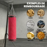 SPORTNOW Support Sac de Frappe Autoportant avec Sac de Frappe et Base Lesté Réglable en Hauteur 175x91x231cm Rouge(m-6)