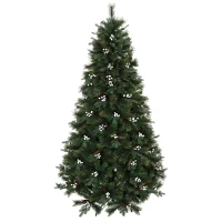HOMCOM Brad Artificial de Crăciun 220 cm cu 1116 Ramuri Bază Metalică Pliabilă Sistem cu Balamale Realist şi Bogat Verde(m-1)