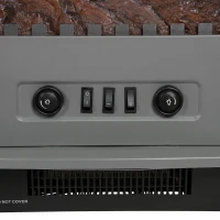 HOMCOM Freestanding Electric Fireplace Stove Heater with LED Fire Flame Effect Grey(m-12)