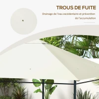 Outsunny Toile de remplacement pour pavillon tonnelle tissu polyester haute densité 180 g/m² anti-UV 3 x 4 m crème(m-7)