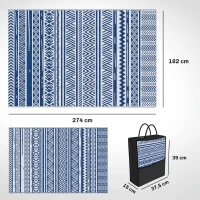 Outsunny Tapis extérieur Style Graphique - Tapis réversible 2 Motifs - dim. 2,74L x 1,82l m - PP Haute densité 310 g/m²(m-3)