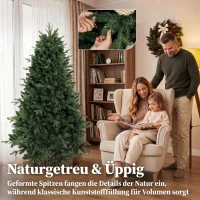 HOMCOM Realistische kunstkerstboom 180 cm met 1237 takpunten en metalen standaard, groen(m-5)