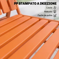 Outsunny Set 4 Sedie da Giardino Impilabili con Schienale Alto e Braccioli, in PP e Acciaio, 56x66x91 cm, Arancione(m-7)
