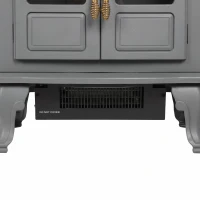 HOMCOM Freestanding Electric Fireplace Stove Heater with LED Fire Flame Effect Grey(m-11)