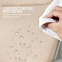 Outsunny Lot de 2 Coussins de Chaise Longue Bain de Soleil avec 6 Attaches, Résistance UV, 183x53,5x6,5cm, Crème(m-4)