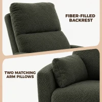 HOMCOM Fauteuil Releveur Électrique Massage Vibration et Chaleur en Peluche Teddy, Dossier Inclinable, 83x94,5x102cm Vert Foncé(m-9)