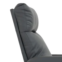 HOMCOM Relaxfauteuil met push-back ligfunctie en voetensteun, tv-fauteuil van PU-leer, grijs(m-13)