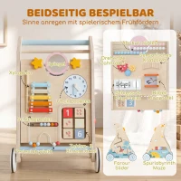 AIYAPLAY 3-in-1 baby loopwagen met afneembaar dubbelzijdig activiteitspaneel, tas en wielen voor 1-3 jaar(m-5)
