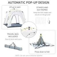 Outsunny 3 Person Automatic Camping Tent, Outdoor Pop Up Tent, Portable Backpacking Dome Shelter, Light Grey(m-6)