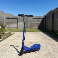 HOMCOM Folding Electric Kids Scooter Ride on Age 7-14, Blue/Black(m-11)