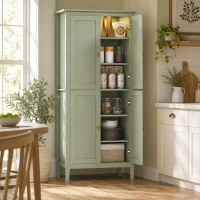HOMCOM Tall Pantry Cupboard with Motion Sensor LED Light - Green(m-8)