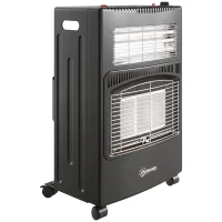 Outsunny Sobă pe gaz portabilă pliabilă 4,2 kW, neagră(m-1)