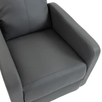 HOMCOM Relaxfauteuil met push-back ligfunctie en voetensteun, tv-fauteuil van PU-leer, grijs(m-11)