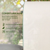 Outsunny Serra da Giardino Verticale con 4 Ripiani in Metallo e Copertura in PE, 80x49x160 cm, Bianco(m-4)