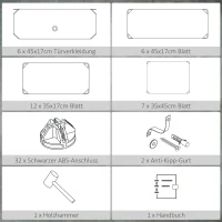 HOMCOM Modulares Regalsystem für 6 Paar Schuhe, 49 cm x 36,5 cm x 108 cm, Schwarz(m-6)