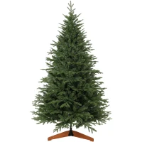 HOMCOM Sapin de Noël Artificiel 180 cm, Arbre de Noël, 2081 Branches Articulées en PE et PVC Ignifuge, Support en Bois Robuste(m-1)