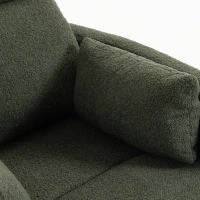 HOMCOM Sta-op-stoel met massage en warmte, elektrische relaxstoel van teddyfleece voor senioren, donkergroen(m-10)