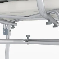 HOMCOM Tabouret de Douche Réglable en Hauteur à 5 Niveaux, Chaise de Douche, Accoudoirs Rembourrés et Coussin Amovible, Gris(m-11)