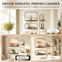 HOMCOM rafturi suspendate perete, rafturi decorative moderne(m-8)