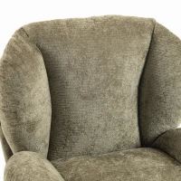 HOMCOM Modern Chenille Lazy Chair with Ottoman, 360° Swivel, Upholstered Reading Seat Set for Living Room, Dark Green(m-13)